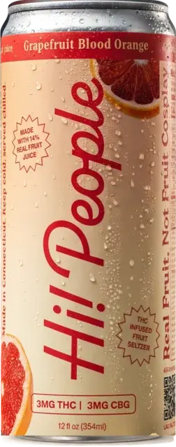 Can of Hi! People Grapefruit Blood Orange hemp-infused seltzer